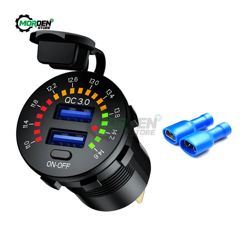 DC12-24V Modified Voltmeter With Digital Display Colorful Screen Waterproof Voltage Meter for Car Accessories