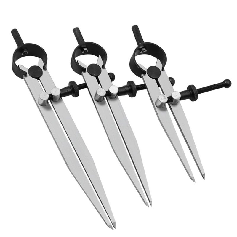 Bussola in pelle regolabile con serratura divisore in acciaio al carbonio ala Creaser fai da te Leathercraft linea rotante Scribing Gauge pinza
