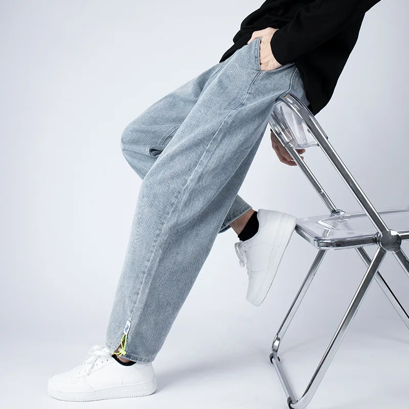 ICCLEK 2021 Autumn and Winter New Jeans Men's Loose Casual Pants Men Jeans Pants Slim Fit  Mens Jeans  Jeans Men