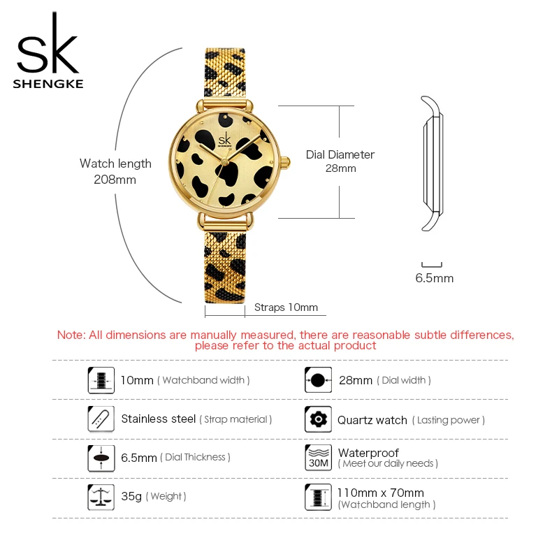 Shengke New Women Watches Gold Leopard Sexy Dial With Quality Japanese Quartz movement For Party Night Club Relogio Feminino