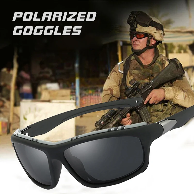 2022 Square Men Polarized Army Sports Driving Sunglasses Tactical Male Goggles Anti-glare Sun Glasses Male zonnebril heren UV400