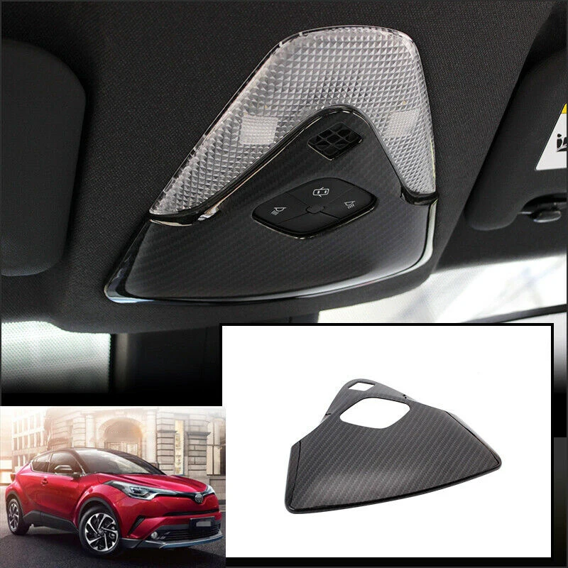 ABS Carbon Fiber Car Front Reading Light Cover Trim ,Celling Light Lamp Cover for Toyota C-HR CHR 2016-2020