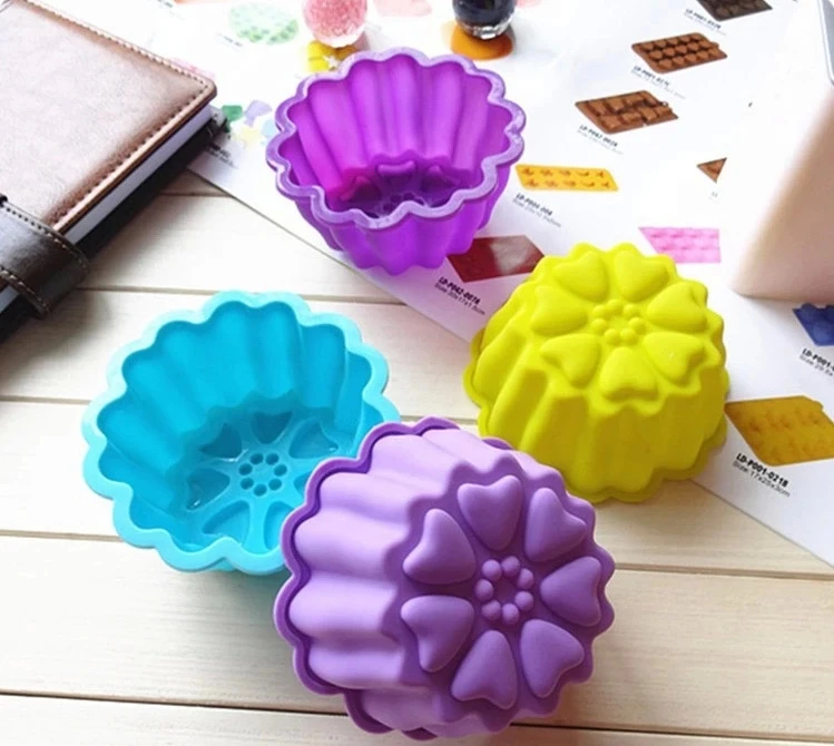 8pcs 5 Cm Muffin Cupcake Silicone Cups Round For Muffin Cupcake DIY Baking Fondant Muffin Cake Cups Molds D583