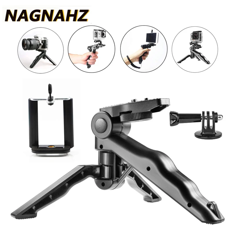 Mini Tripod Desktop Phone Tripod Stand with Phone Holder Sports Camera Stand for Gopro Camera most of Mobiles Phones