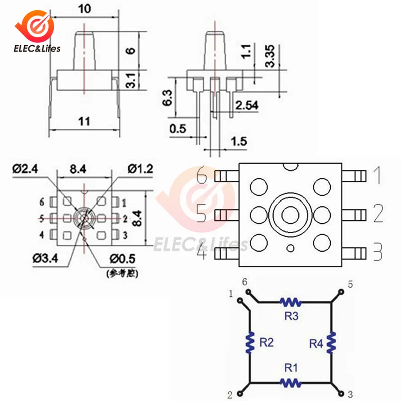 5 pz MPS20N0040D MPS20N0040D-D muslimdip sensore di pressione dell\'aria 0-40kPa Dip-6 per Arduino Raspb