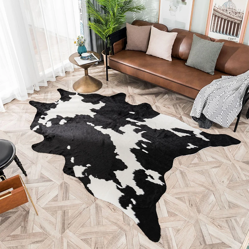 

New Rug Home Room Floor Decoration Cow Print Carpet Modern Style Irregular Rug For Bedroom Living Room Carpet Drop Shipping