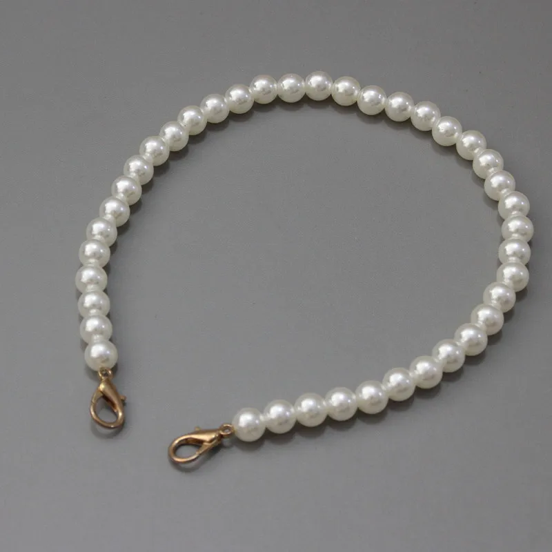 New Fashion Woman Handbag Accessory White Pearl Chain Replacement Cute Strap Women Shoulder Lovely Round Beads Handle Chain