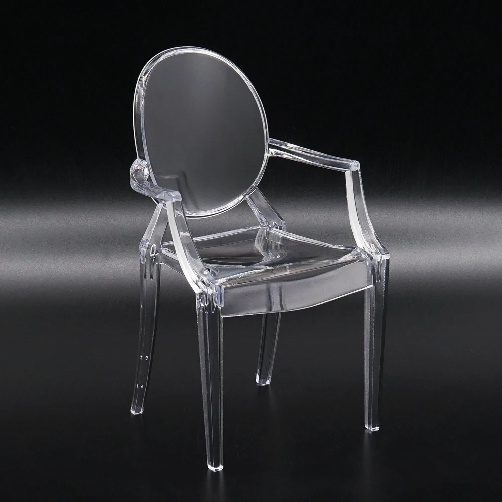 

Odoria 1:6 Miniature Transparent Arm Chair for 6" Dolls Size Small Furniture Dollhouse Accessories Doll House Decoration