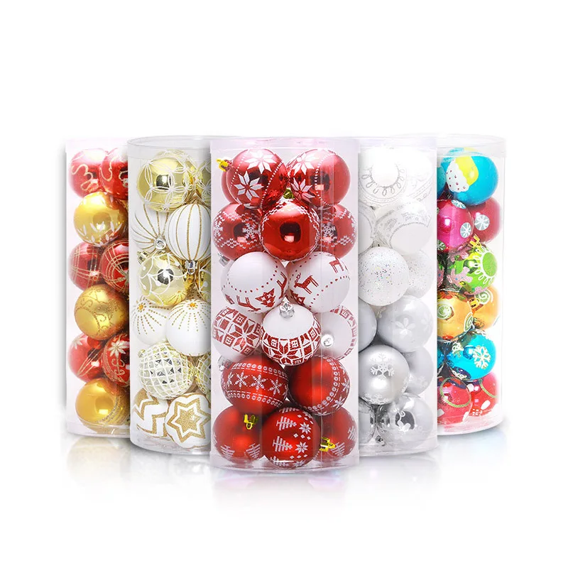 

Plastic Christmas Ball for Tree Decoration, Xmas Decor for Home, Polystyrene Balls, 6cm, 1Set, 24Pcs