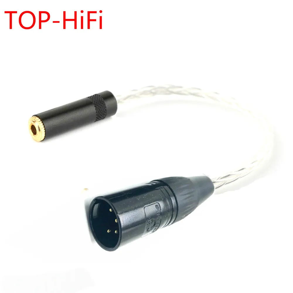 

TOP-HiFi 4Pin XLR Male Balanced to 3.5mm Female 7nOCC Silver Plated Audio Adapter Cable 3.5mm to XLR Balance Headphone Cable