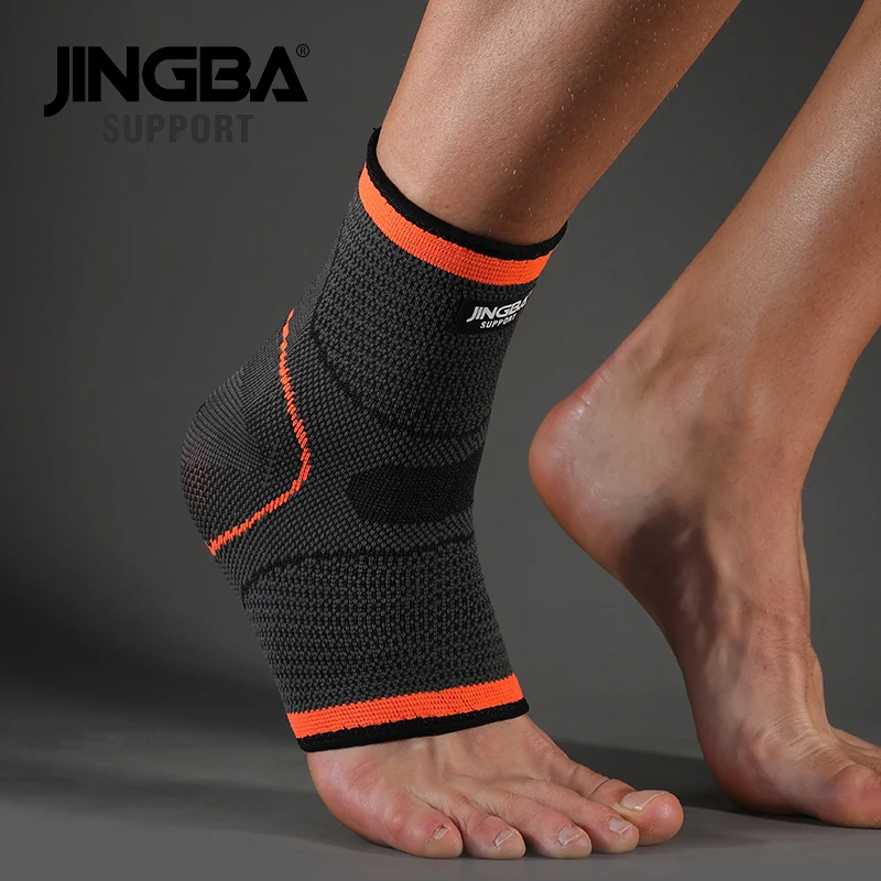 JINGBA SUPPORT 1PCS 3D Compression Nylon Ankle Support Protector Football Basketball Ankle Brace Protective tobillera deportiva