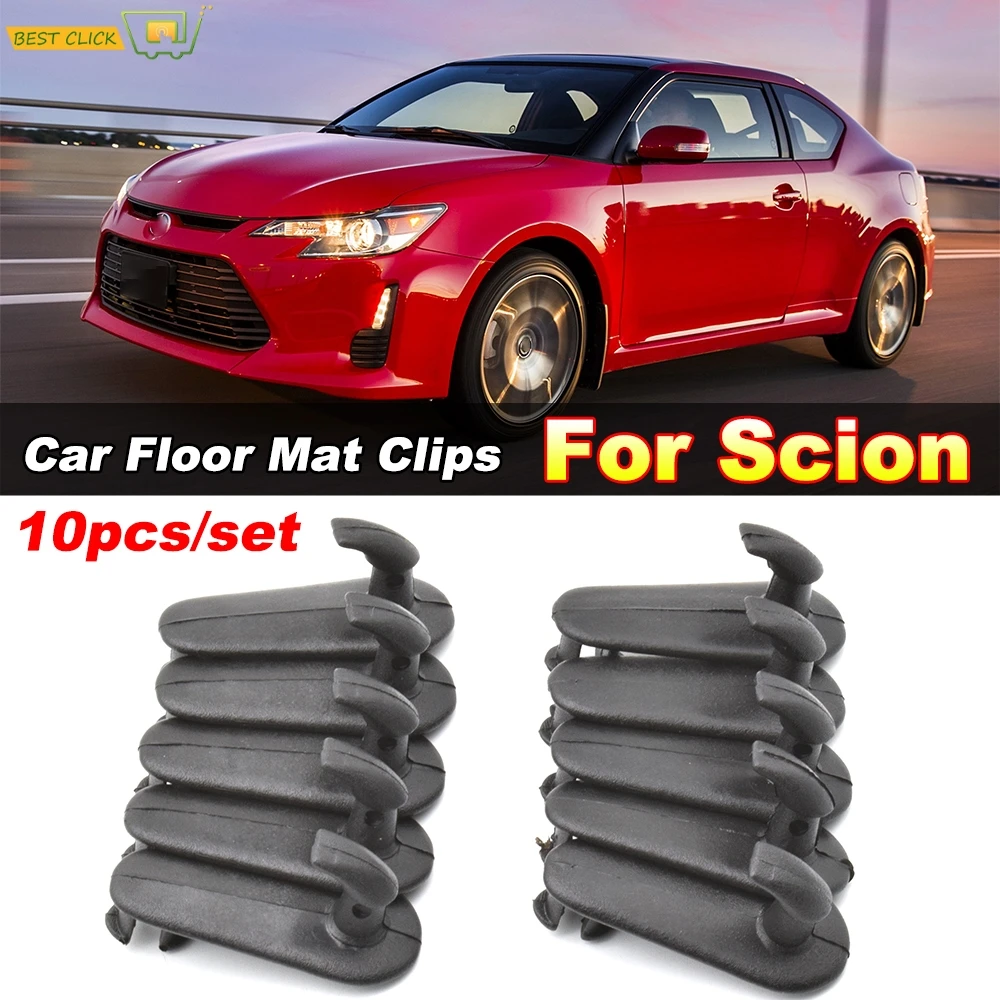 10pcs Car Floor Mat Clips Carpet Retainer Grips Holders Fixing Clamps Hooks Retention Fastener For Scion FR-S TC XA XB XD CHR