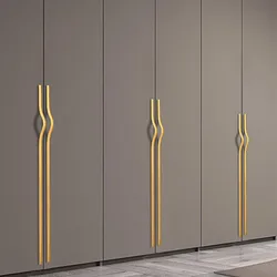 Long Wardrobe Handle Gold/Black Zinc Furniture Handles For Bedroom Cabinet Wardrobe Dresser Handle And Knobs Furniture Accessory