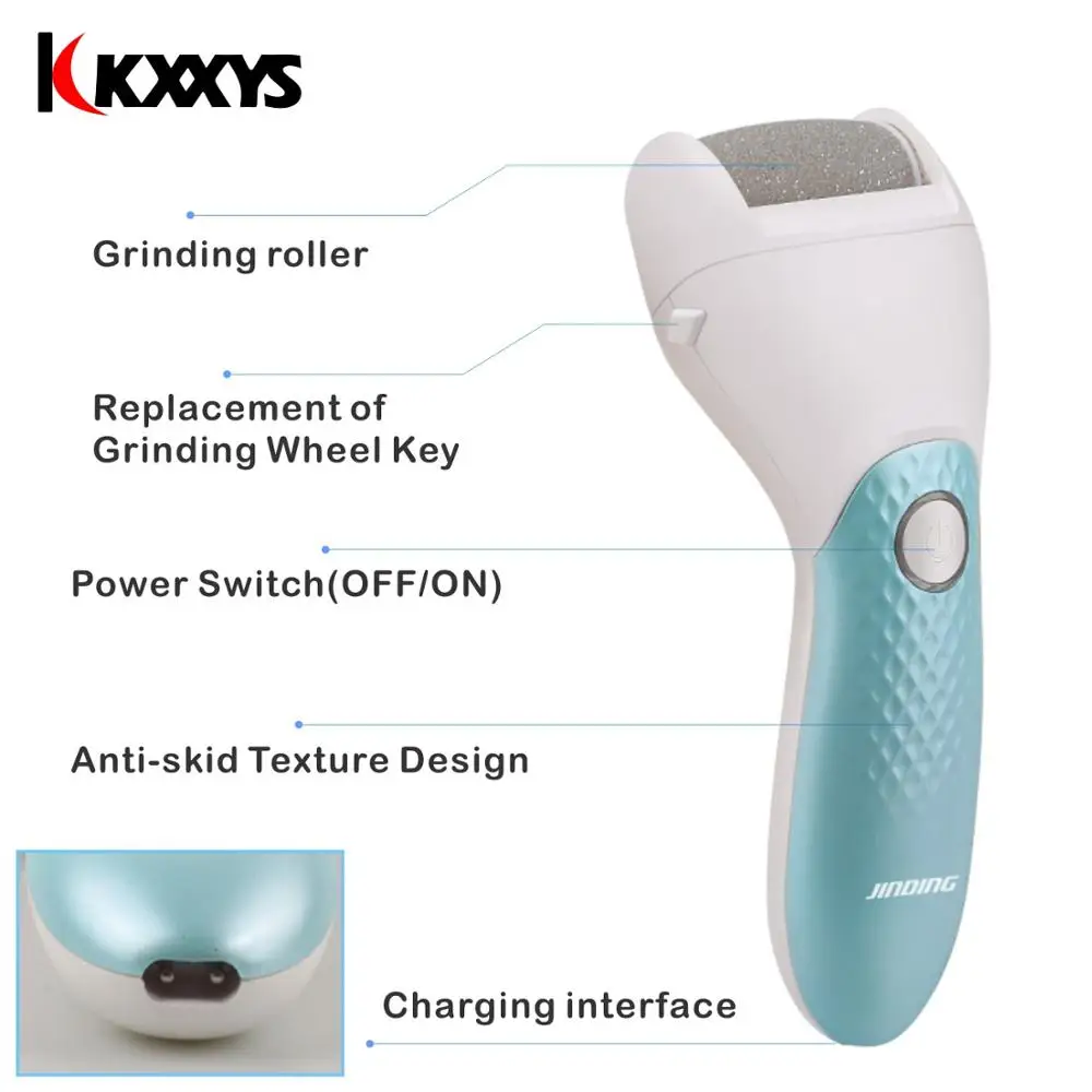 USB Rechargeable Electric Foot File Callus Remover for Hard Dead Skin Pedicure Tool with 2 Speeds Portable Heel Care Device