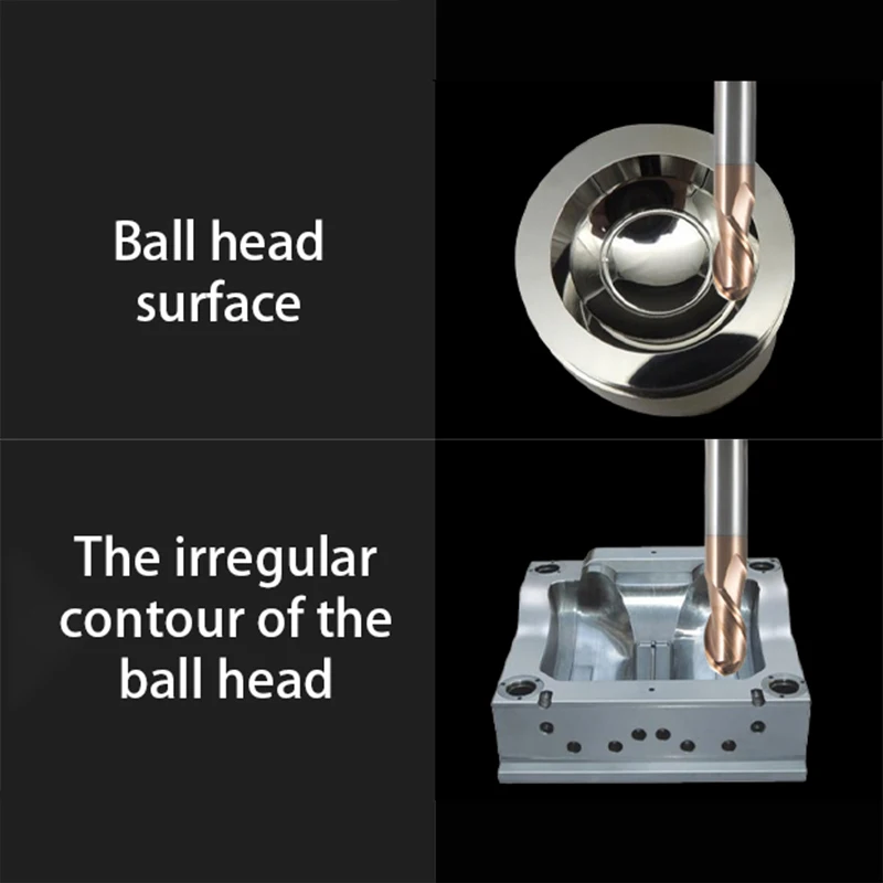 Q.Grt Ball Nose End Milling Cutter Tungsten Carbide Cutter CNC Router Bit Milling Tool HRC50 55 65 2 Flute Ball End mill