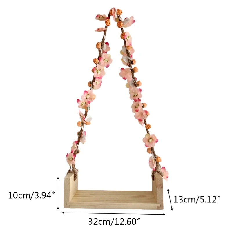 Newborn Photography Props Pictures Swing Seats with Beautiful Flower Vine Baby Photo Studio Shoot Photo Studio Equipment