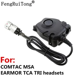 6-PIN Tactics  PTT for COMTAC MSA EARMOR TCA TRI NATO plug headset ,for PRC-148 PRC-152 PRC-624 tactical 6-PIN Walkie talkie