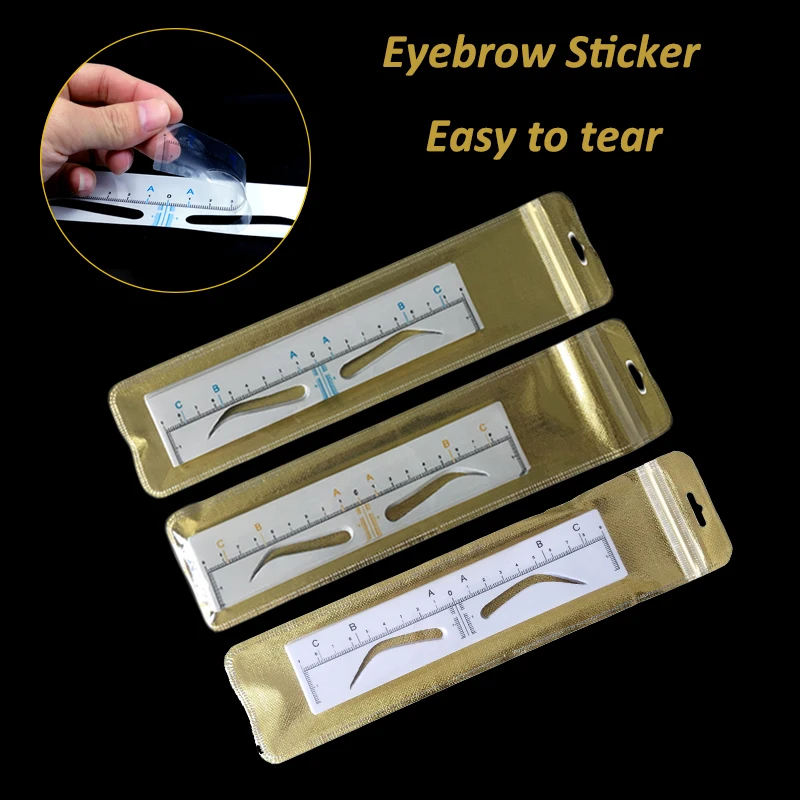 25pcs Airbrush Eyebrow Sticker Microblading Eyebrow Stencil Brow Ruler Sticker Shaping Measuring Tools PMU Accessories Supplies