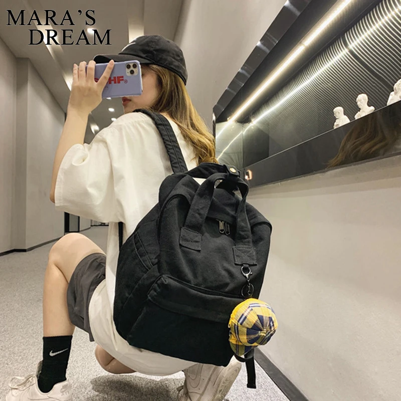 Mara\'s Dream Women Backpack Canvas Art Girls School Bags Casual Lady School Backpack Cute Student Book Bags Korean Cool Rucksack