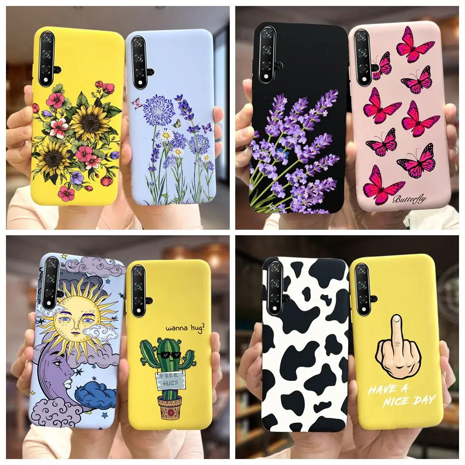 For Huawei Honor 20 Case Stylish Painted Silicone Soft TPU Phone Case Fundas For Huawei Nova 5T 5 T Honor 20 Honor20 Cases Cover