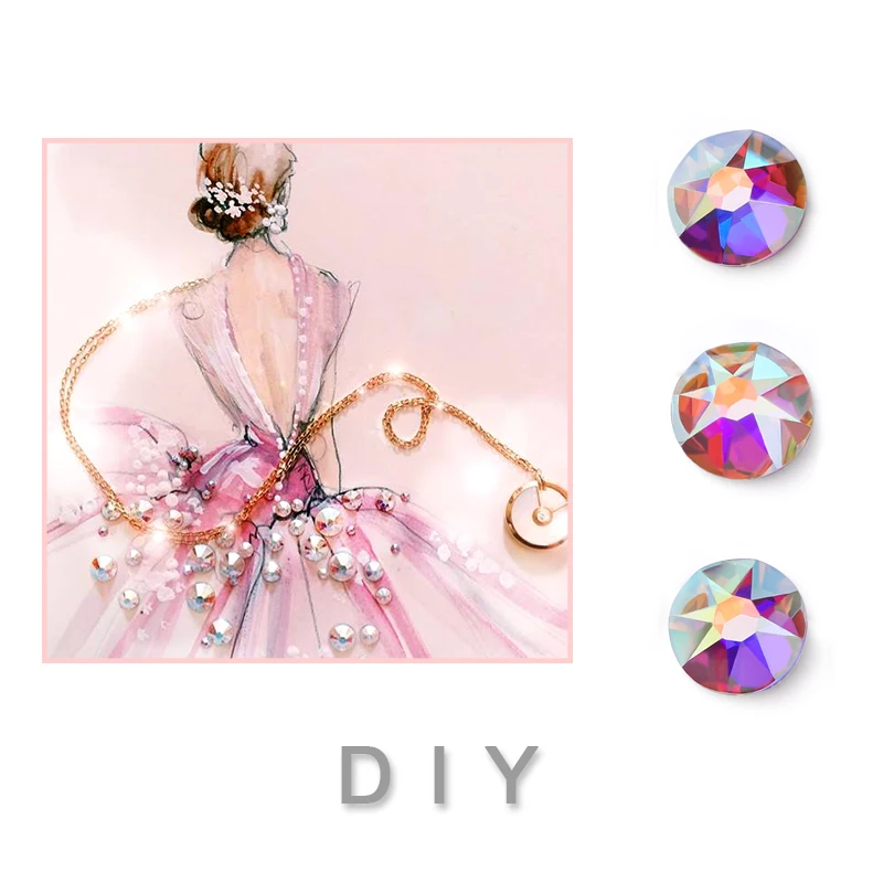 360Pcs 8 big + 8 small Cut Facets Rhinestone SS16 SS20 Crystal Flatback Non Hotfix Rhinestones Nail Decoration Crystal Stones