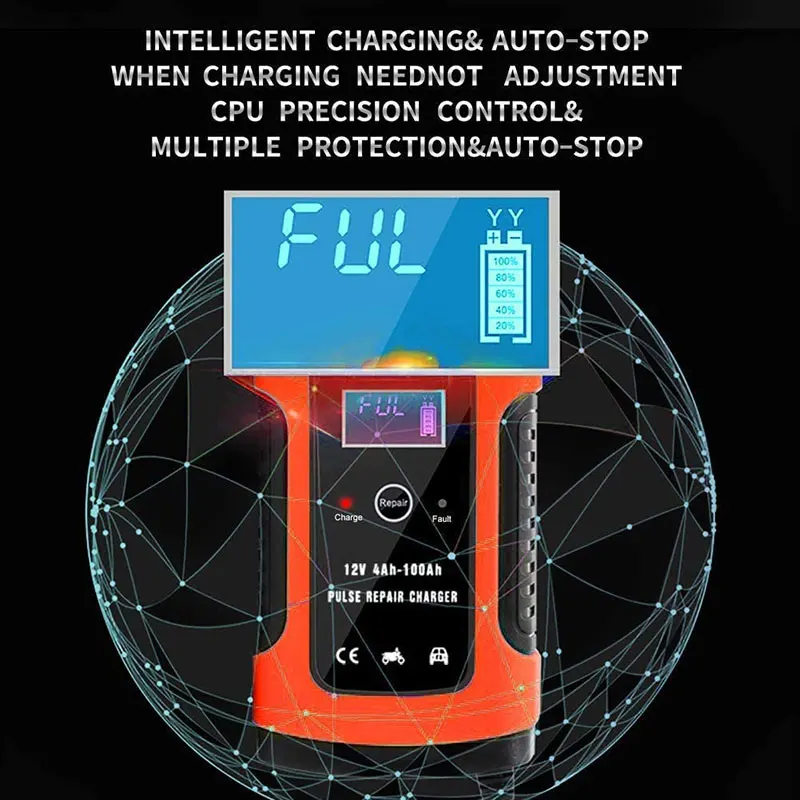 FOXSUR – chargeur automatique de batterie de voiture 12V 5a, pour voiture, pour SUV, affichage LCD