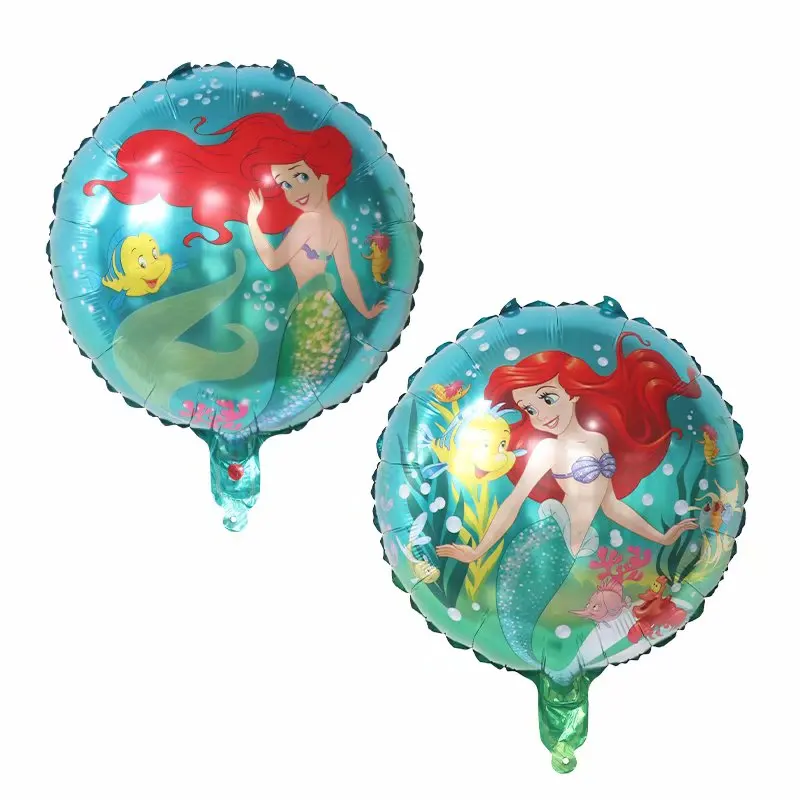 

10Pcs 18INCH HAPPY BIRTHDAY Party Helium Foil balloon Ocean Animal Mermaid Princess 8 Years Old girl theme children toy Supplies