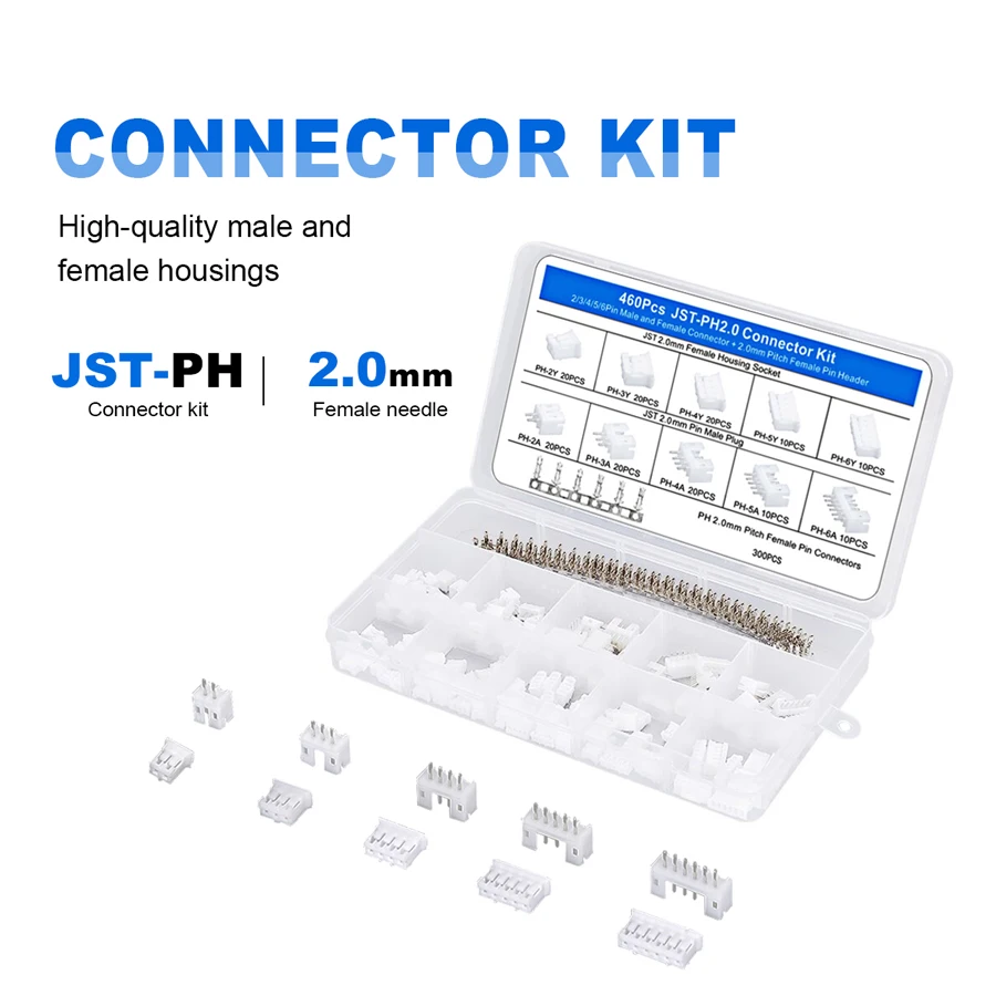 

460 шт., встроенные контакты мм, штырьковый разъем, JST контактный корпус, JST переходник для кабеля, штекер и гнездо