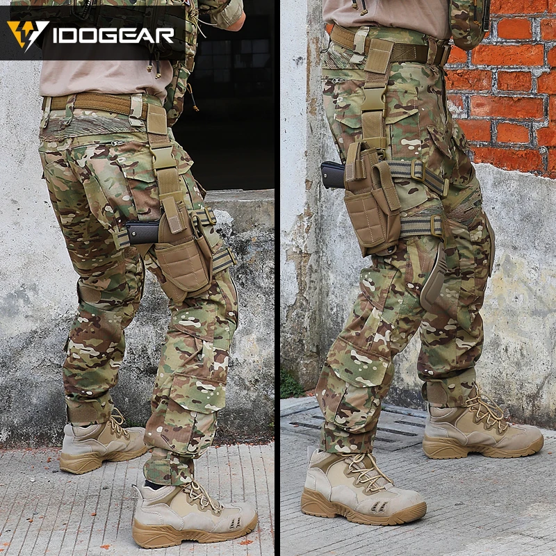 IDOGEAR-pantalones de combate G3 con rodilleras, pantalón táctico deportivo MC gen3 camuflaje 3201