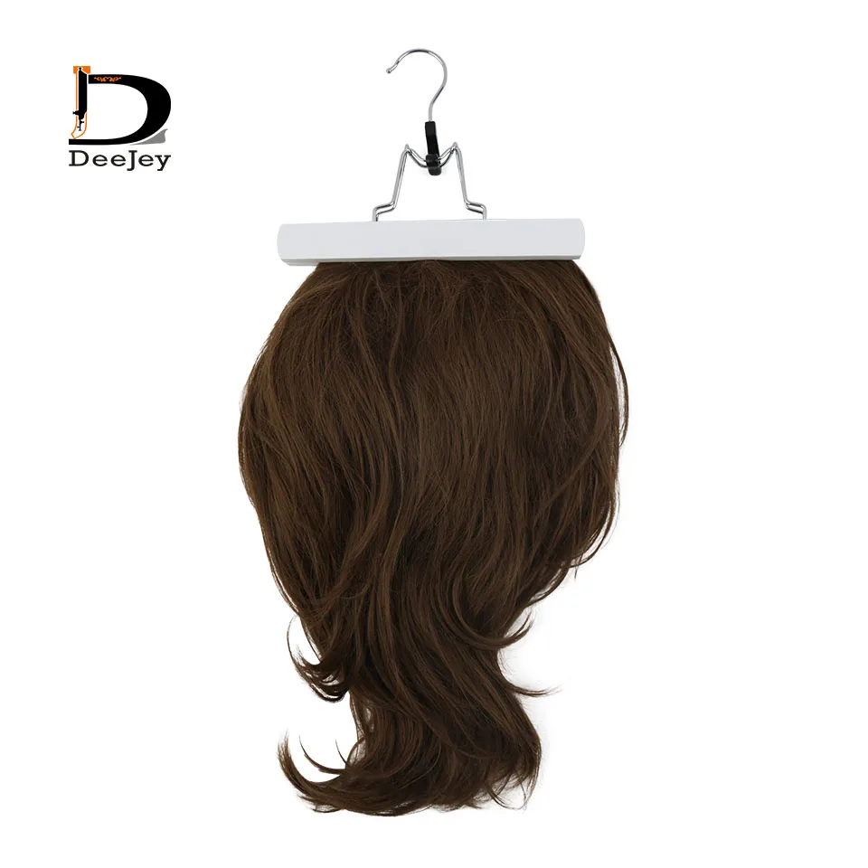 High Quality wholesale customize wooden hanger for wig hair extension garment trousers storage multi color wig hangers