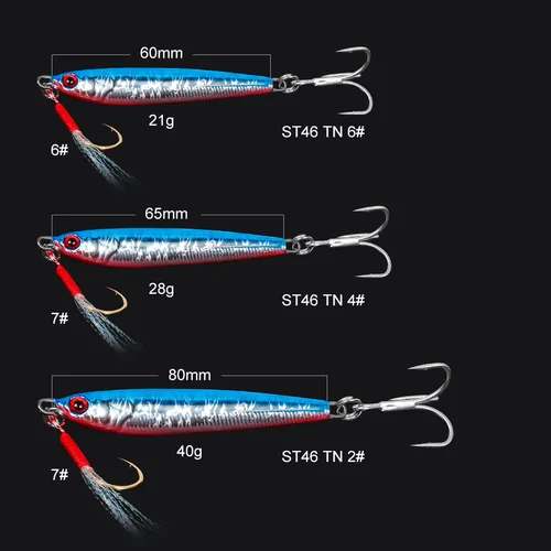 Imagen 2 del producto Noeby-señuelo de pesca con plantilla de Metal, 21g, 28g, 40g, cuchara de fundición a tierra, Jigging, cebo duro Artificial para lubina, aparejos de pesca de mar