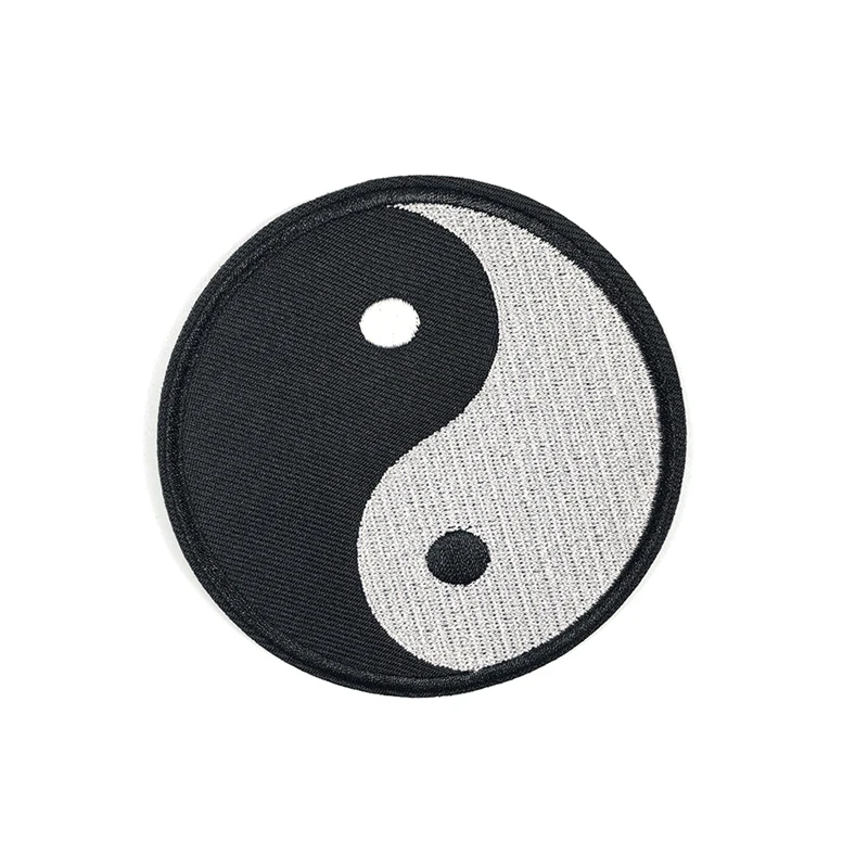 Gossip Embroidery Patch Sticker Taiji Yin Yang Cloth Stickers Chinese Style DIY Clothing Sewing Accessories Adhesive Patches