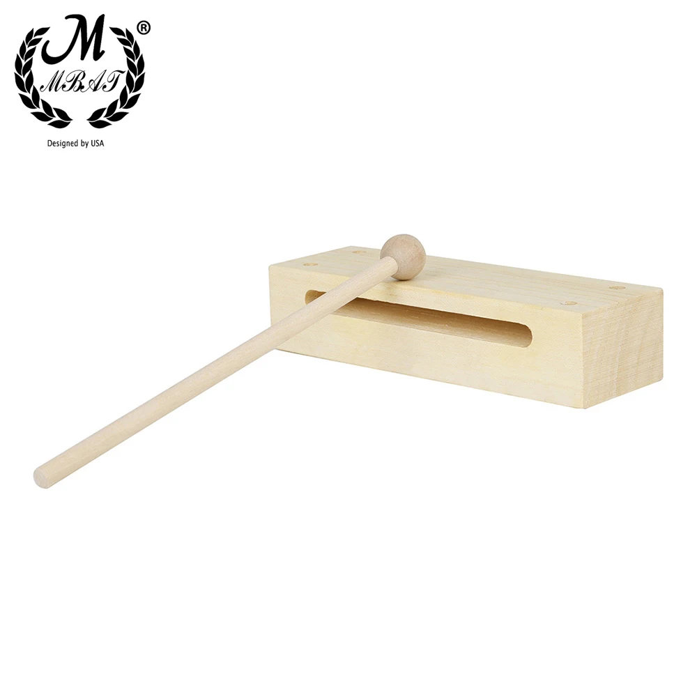 M MBAT High-Quality Orff Instruments Wooden Percussion Instruments Square Two-Tone Clappers Early Childhood Education Gift Toys