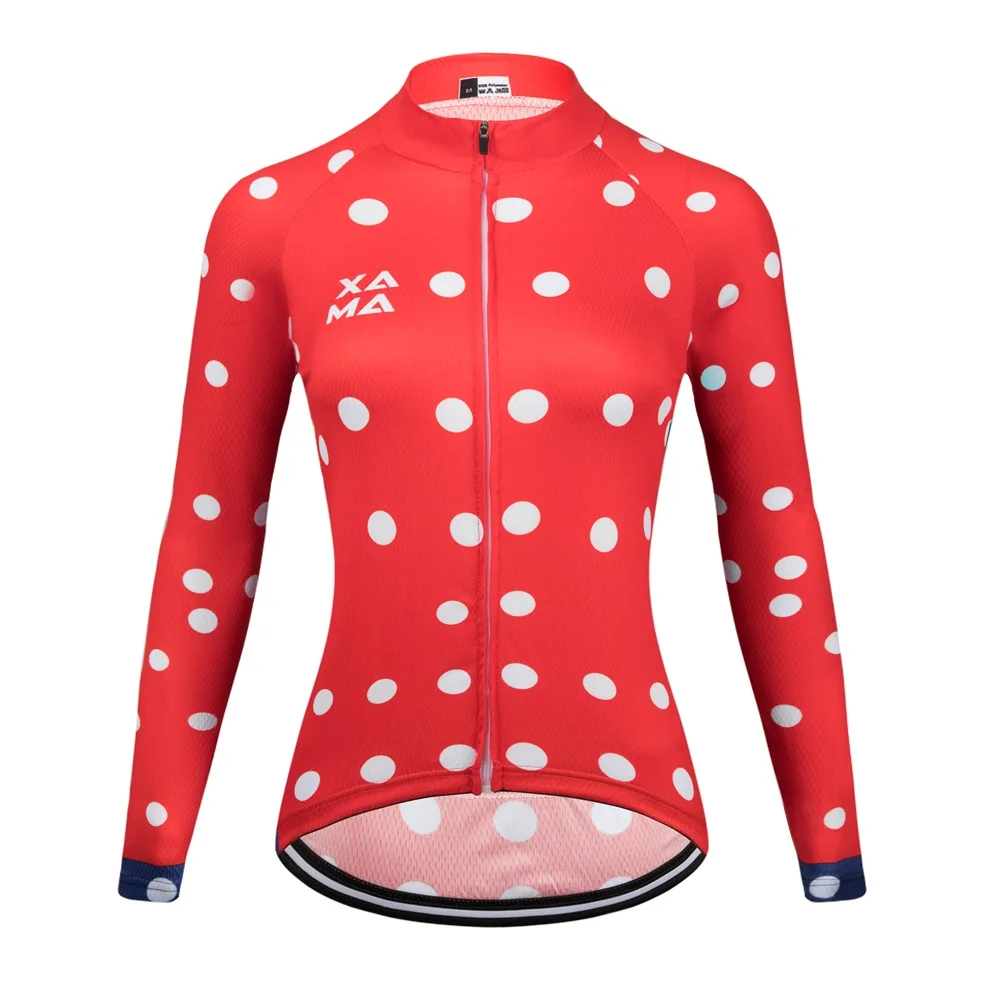 

XAMA Women's Long Sleeve Cycling Jersey Clothing Ropa Ciclismo Road Bicycling Shirt Quick-Drying Uniform Breathable One Piece