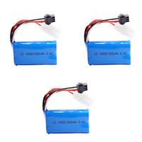 3PCS/lot 6.4v 500mAh 14500 Li-ion Battery for WLTOYS 18401 18402 drive climbing Offroad racing XQWR14 HBX 2098B RC Car toy parts