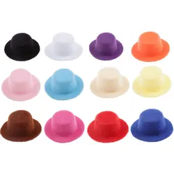 1/12th Doll Hat Wide Brim Derby Bowler Hat Dollhouse Miniature Decor Accessories