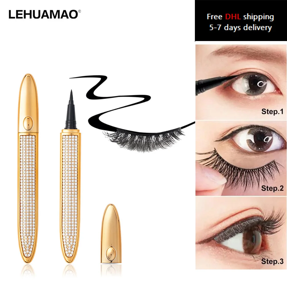 

Eyelash Magic Self Adhesive Lashes Eyeliner Long Lasting No Glue Non Blooming Quick Drying Eyelashes Sticking Eye Liner Pencil