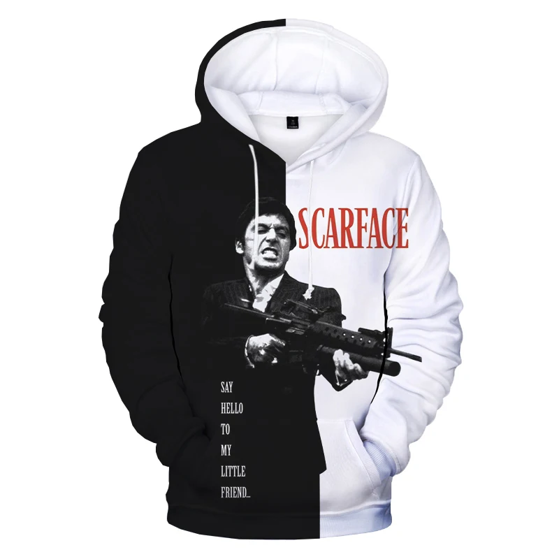 

2021 Movie Scarface 3D Print Hoodie Sweatshirts Tony Montana Harajuku Streetwear Hoodies Men Women Fashion Pullover Clothes