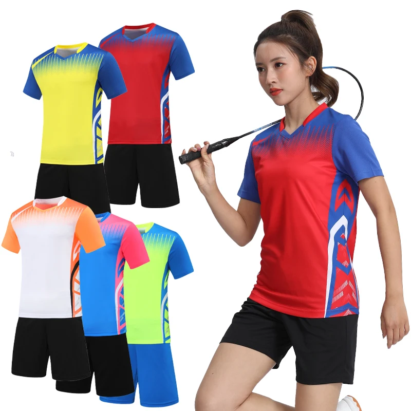 Kobiety zestawy Jersey szkolenia tenis piłka nożna koszulki Top i szorty szybkie pranie oddychająca sporty drużynowe odzież sportowa dostosowane