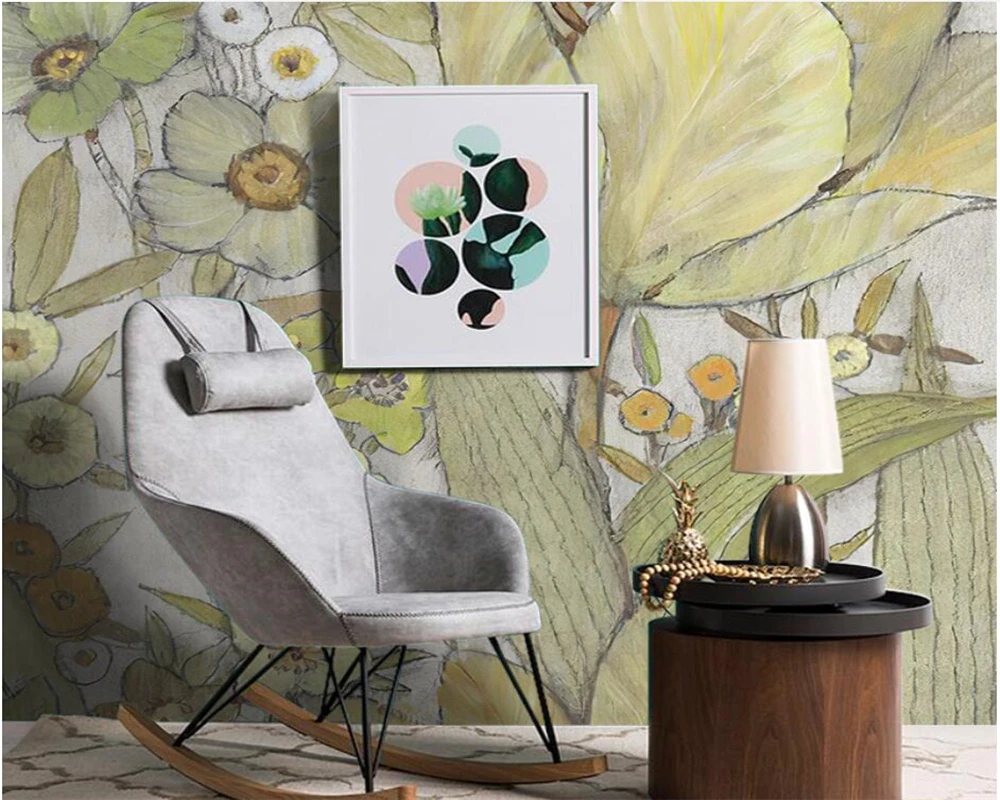 beibehang Custom American hand-painted plants garden flowers living room TV background wallpaper wall papers home decor