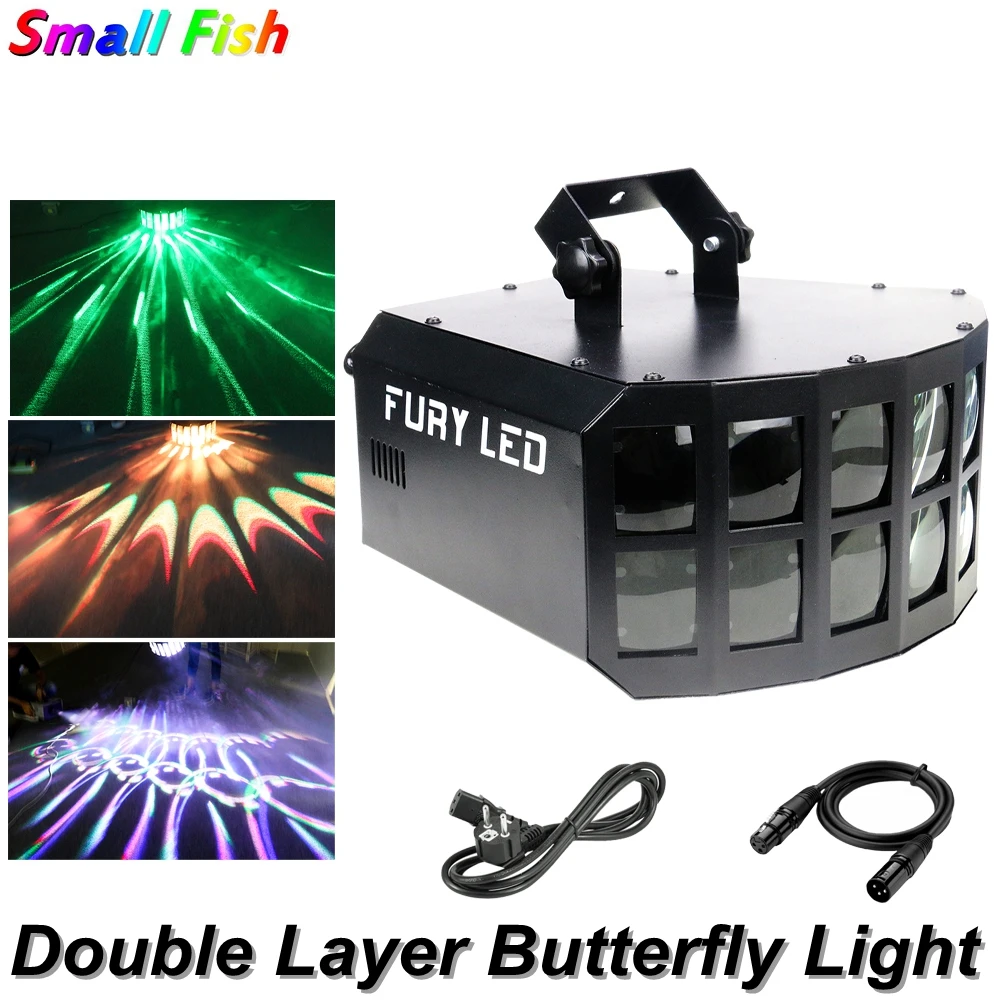 Mini LED 30W RGBW 4IN1 Double Layer Downlight Projection Butterfly Effect Light DMX Sound Music KTV DJ Disco Party Stage Lights