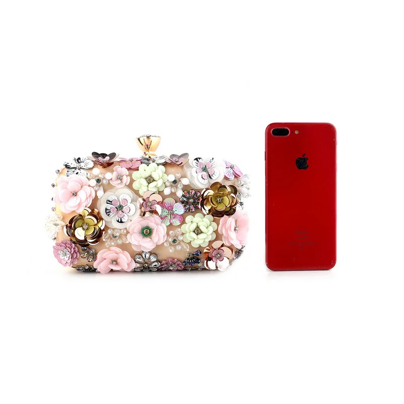 Handbags Women Flower Clutch Evening Bags Wedding Purses Bridal Handbags Party Dinner Bag Rhinestones Handmade Style Purse