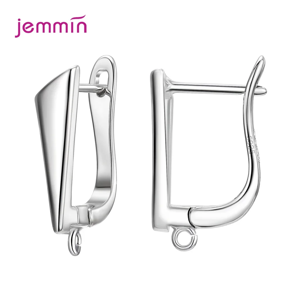 Hot Selling Genuin 925 Silver  Hoop Earrings Findings For Women Fashion DIY  Jewelry Silver Findings Supplies Handmaking