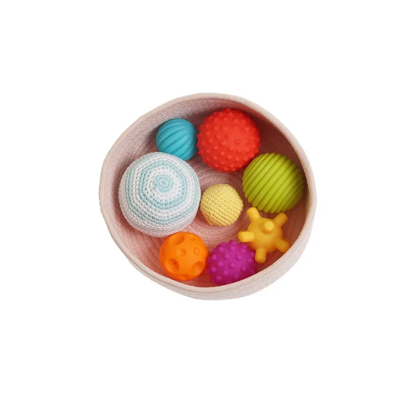 Montessori Multisensorial Balls W/ Basket Baby Toys 5-12Month Sensorial Materials for Kids Early Development Motor Skill Train