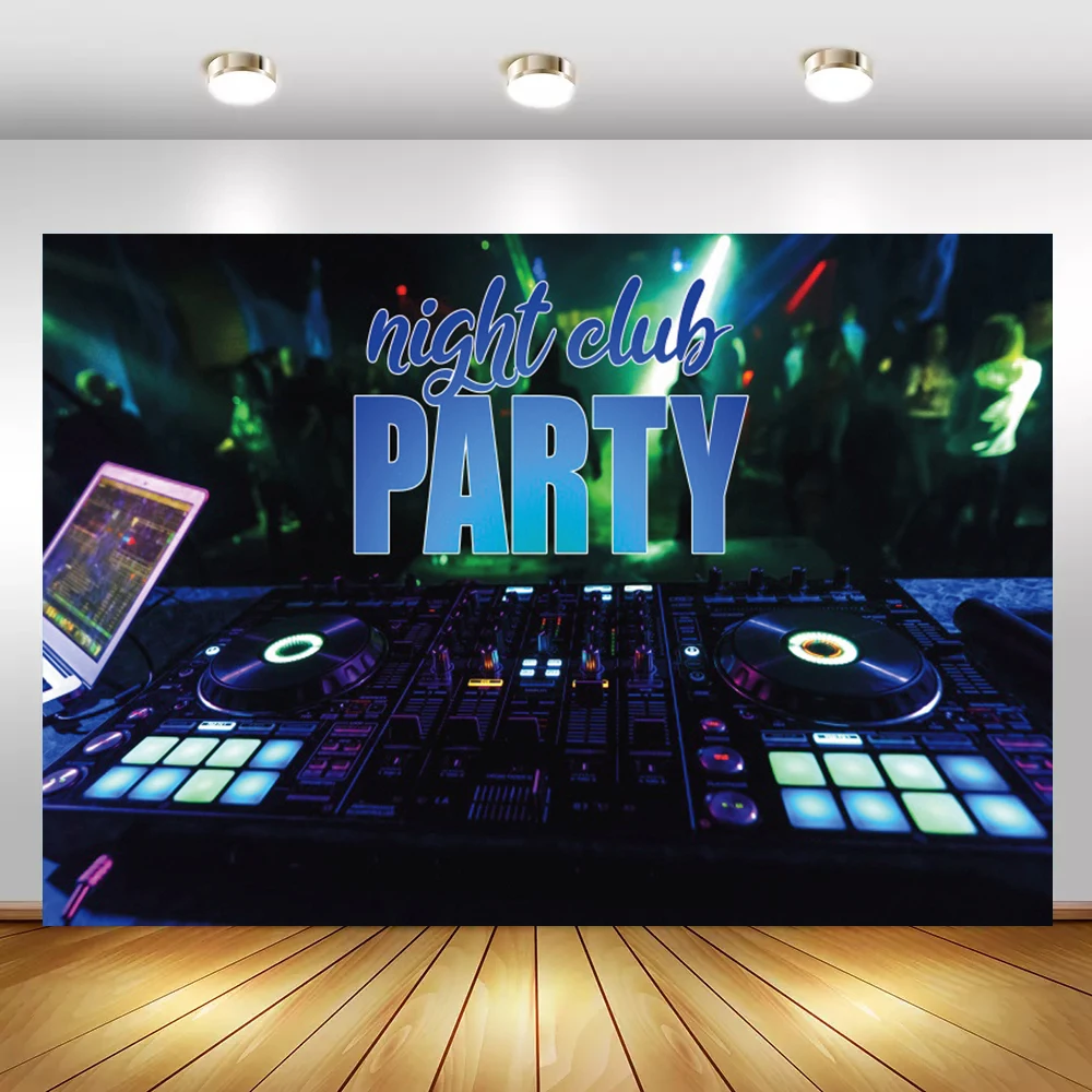 

Laeacco Carnival Night Club Party Decor Poster Banners Disco Audio Equipment Photo Background Photography Background Photocall
