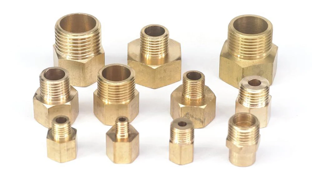 2 Stück 1/8\" 1/4\" 3/8\" 1/2\" BSP M5 M6 M8 M10 M12 M14 M16 M20 Messing Reduzierstück Weiblich-Männlich für Druckmessgeräte – Detail 2