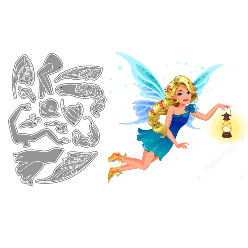 

Metal Die Cuts Scrapbooking For Paper Making Girl Lantern Embossing Frame Card Craft No Stamps