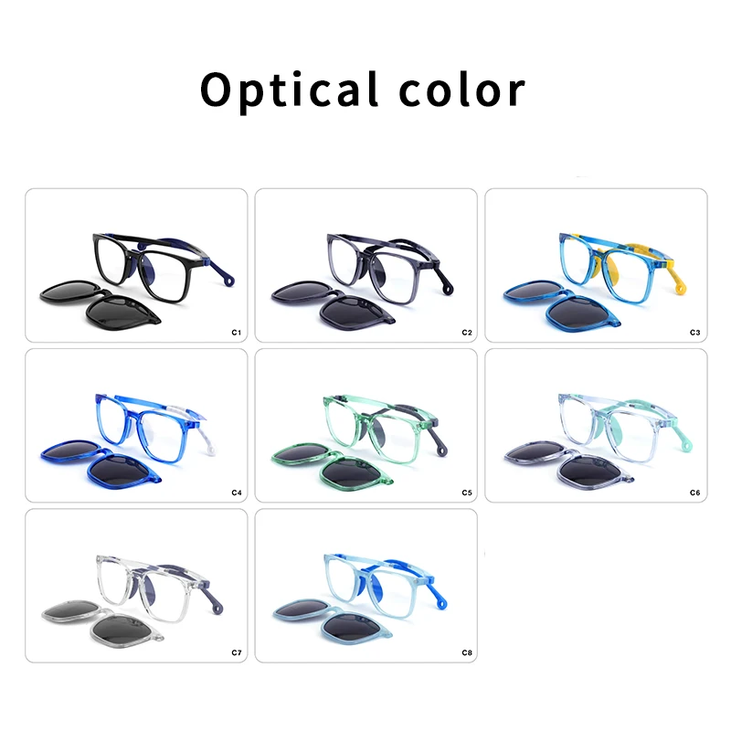 Ceofy Kids Magnetic Polarized Glasses Children Optical Prescription  Eyeglasses Frames Clip On Flexible Eyewear 19970