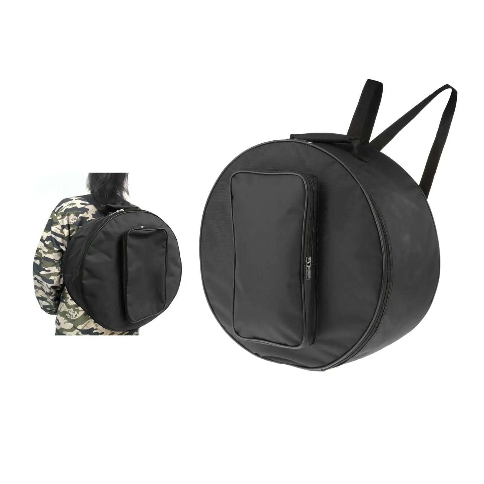 Snare Drum Bag Backpack Case Storage Bag with Shoulder Strap Outside Pockets Instrument Parts