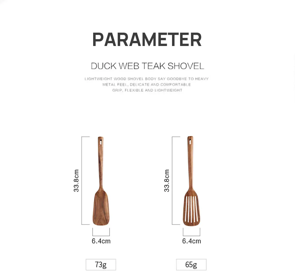 1-7 Stück/Set Teakholz-Küchenbesteck: Sieb- und Suppenlöffel, spezieller Nano-Schöpflöffel, Kochlöffel, Holz-Küchenzubehör-Set – Detail 25